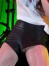 Selena Gomez Leather Shorts Sneak-Peek Upshorts Onstage In London