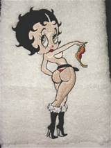 BETTY BOOP in THONG Risque Nude Embroidered by TheCrochetTowel