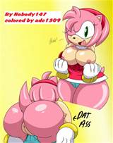 2013 amy_rose ass big_breasts breasts butt clothing cute dialog dress ...