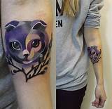 Cat and pussy willow tattoo