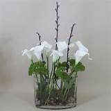 Calla Lily and Pussy Willow Artificial Flower Arrangement White ...