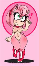 amy_rose anthro boots breasts furry green_eyes hairband heart ...