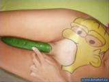 Homer Simpson eats a pickle