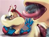 closed_eyes frenchkiss hold jackal kiss lucario milotic open_mouth ...