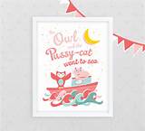 Owl and the Pussycat Nursery Rhyme Art 11x14 /// Baby Shower ...