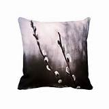 Pussy Willow Branch in Winter Scene Throw Pillows by Call of the ...