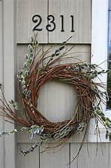 simple twiggy pussy willow wreath for Easter