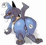 butt canine cum cum_in_pussy cum_inside female looking_back lucario ...