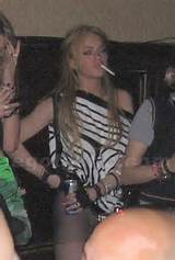 Lindsay Lohan pussy hanging out of her dress