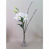 Artificial Flower Arrangement Lilies and Pussy Willow Vase - LPW001