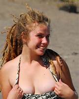 Dirty Blonde Dreadlocks Hippy Girl Flashing Nipples