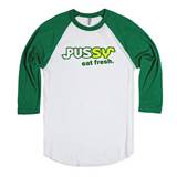 funny-eat-pussy-t-shirt.american-apparel-unisex-baseball-tee.white ...
