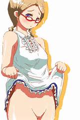 _lift female female glasses long_hair no_panties pop'n_music pussy ...