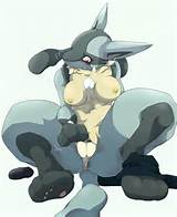 anus blush breasts cameltoe clothing female lucario nintendo nipples ...