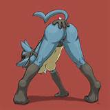 ... lucario mammal masturbation nintendo nipples nude open_mouth orgasm