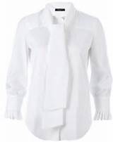 Giles Pussy Bow Blouse in White | Lyst