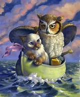 the owl and the pussy cat went to sea in a beautiful pea green boat ...