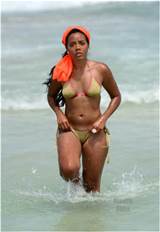 Angela Simmons Goes For A Swim In Miami Beach