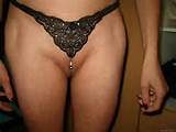 Panty Beads between Vulva Lips Nude Female Photo