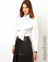 Asos Exclusive Exaggerated Pussy Bow Blouse in White