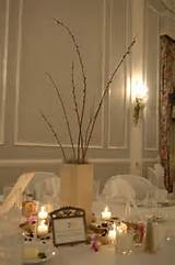 Pussy willow centerpieces with vases from Michaels
