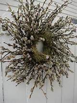 Pussy Willow Wreath Easter Wreath Spring and by donnahubbard, $40.00