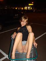 Cute Girl Flashing Pussy in Shopping Cart